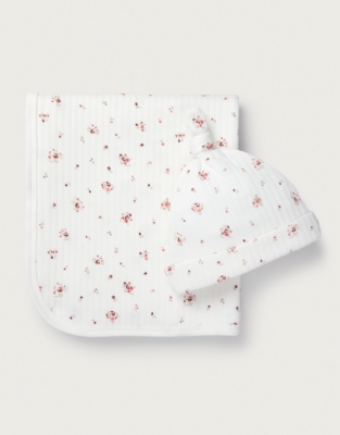 Organic Cotton Minnie Floral Quilted Blanket & Hat Set (0–12mths)