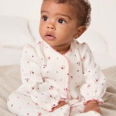 Organic Cotton Minnie Floral Quilted Sleepsuit (0–24mths)