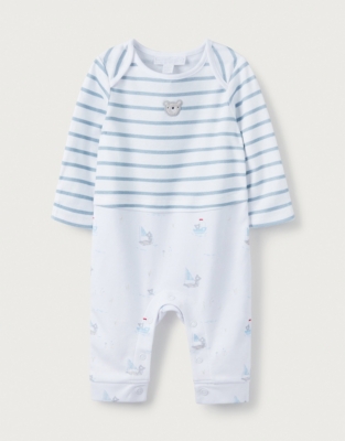 Organic-Cotton Mock-Top Bear Sleepsuit | Baby & Children's Sale | The ...
