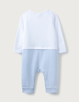 Organic-Cotton Mock-Top Robot Sleepsuit | Baby Sale | The White Company US