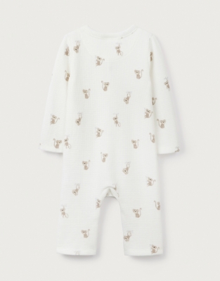 Organic Cotton Monkey Waffle Sleepsuit (0–9mths)