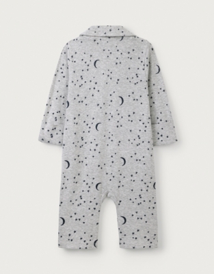 Organic Cotton Moon & Stars Sleepsuit (0–24mths)