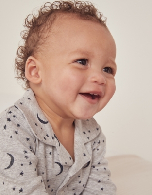 Organic Cotton Moon & Stars Sleepsuit (0–24mths)