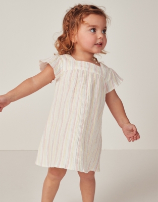 Organic Cotton Multi Stripe Dress (0–18mths)