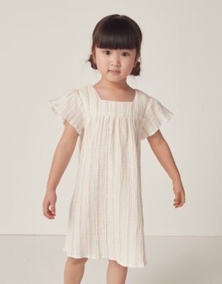 Organic Cotton Multi Stripe Dress (18mths–6yrs)
