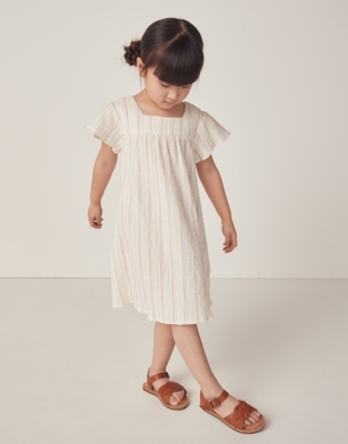 Organic Cotton Multi Stripe Dress (18mths–6yrs)