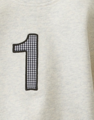 Organic Cotton My 1st Birthday Sweatshirt & Crown Set