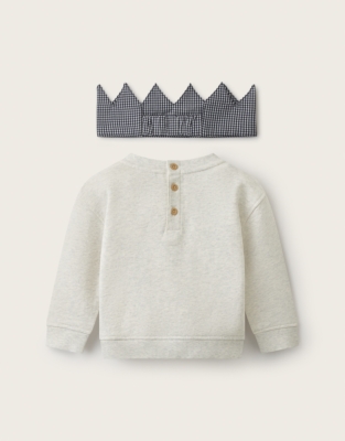 Organic Cotton My 1st Birthday Sweatshirt & Crown Set