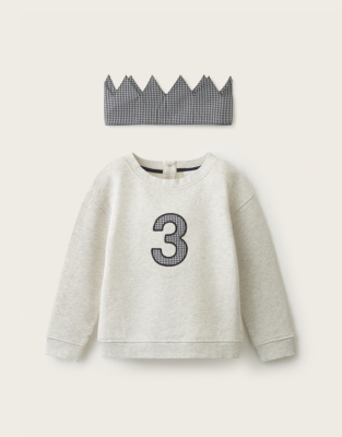 Organic Cotton My 3rd Birthday Sweatshirt & Crown Set (2–4yrs)