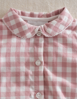 Organic Cotton My First Gingham Sleepsuit & Toy Bunny Bedtime Gift Set (0–6mths)