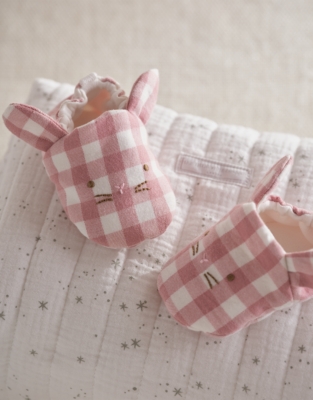 Organic Cotton My First Gingham Sleepsuit & Toy Bunny Bedtime Gift Set (0–6mths)