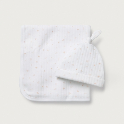 Organic Cotton Ottilie Floral Blanket & Hat Set (0–12mths)