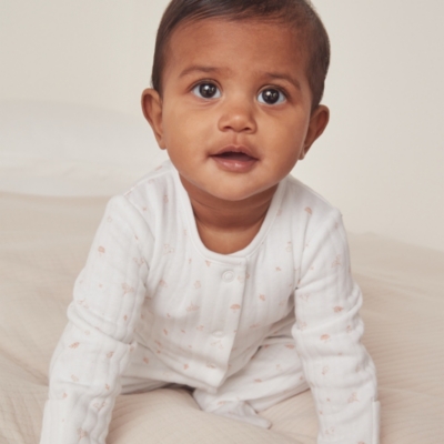 Organic Cotton Ottilie Floral Sleepsuit (0–24mths)