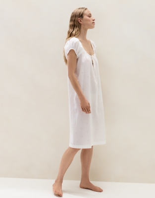 Organic Cotton Oversized Broderie Nightie
