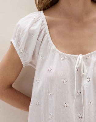 Organic Cotton Oversized Broderie Nightie