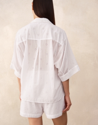 Organic Cotton Oversized Broderie Pyjama Set