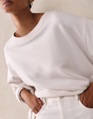 Organic Cotton Oversized Deep Rib Sweatshirt