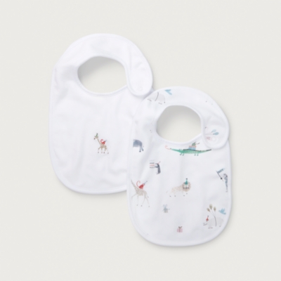 Organic Cotton Party Animals Bibs – Set of 2