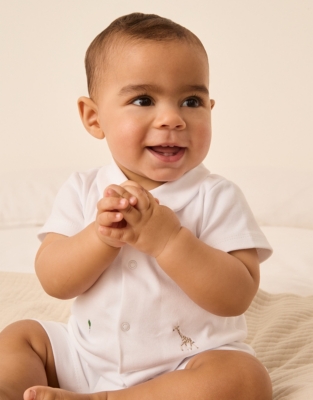 Organic Cotton Party Animals Embroidered Shortie (0–24mths)