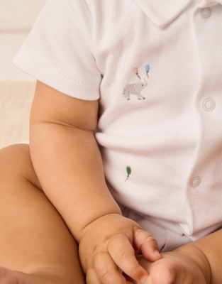 Organic Cotton Party Animals Embroidered Shortie (0–24mths)