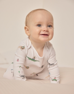 Organic Cotton Party Animals Sleepsuit (0–24mths)