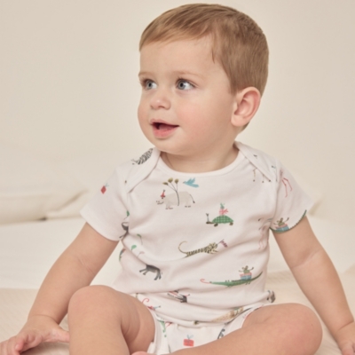 Organic Cotton Party Animals Wrap Shortie (0–24mths)