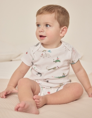 Organic Cotton Party Animals Wrap Shortie (0–24mths)