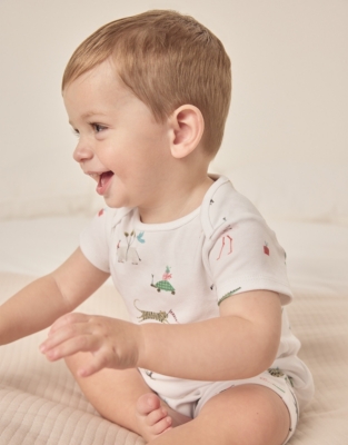 Organic Cotton Party Animals Wrap Shortie (0–24mths)