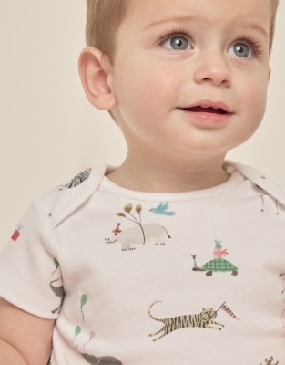 Organic Cotton Party Animals Wrap Shortie (0–9mths)