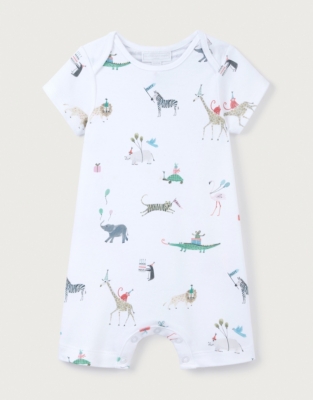 Organic Cotton Party Animals Wrap Shortie (0–9mths)