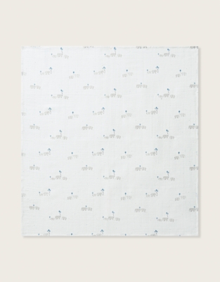 Organic Cotton Party Elephant Muslins – Set of 2