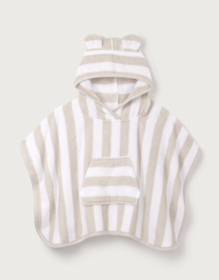 Organic Cotton Pebble Striped Towelling Hoodie (0–6yrs)