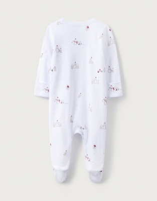 OrganicCotton PenguinPartyPrint Sleepsuit Holiday Sleepwear The