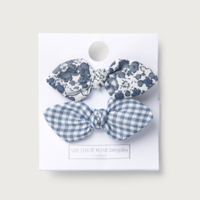 Organic Cotton Petunia & Batik Floral Bow Hair Clips – Set of 2