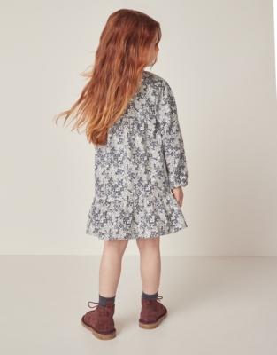 Organic Cotton Petunia Floral Cord Dress (18mths–6yrs)