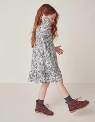 Organic Cotton Petunia Floral Cord Dress (18mths–6yrs)