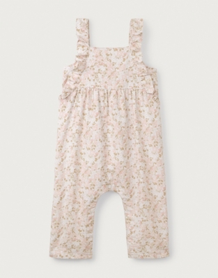 Organic Cotton Petunia Floral Cord Frill Romper (0–24mths)