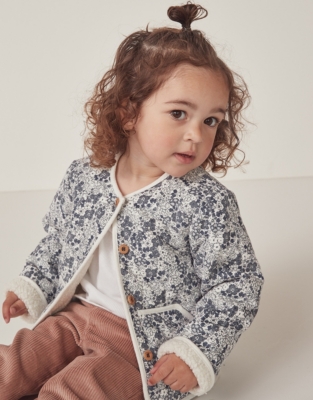 Organic Cotton Petunia Floral Cord Jacket (0–18mths)