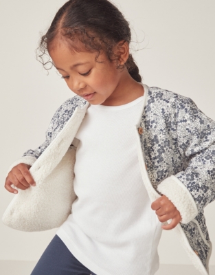  Organic Cotton Petunia Floral Cord Jacket (18mths–6yrs)