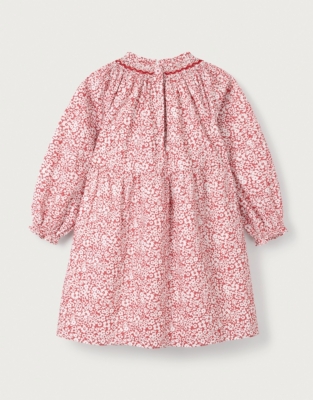 Organic Cotton Petunia Floral Hand Smocked Dress (0–18mths)