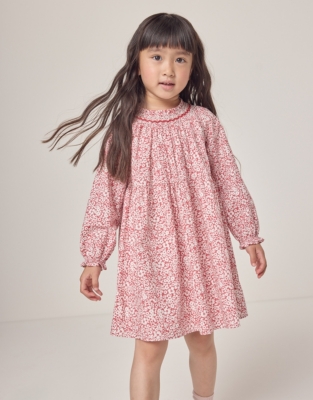 Organic Cotton Petunia Floral Hand Smocked Dress (18mths–6yrs)