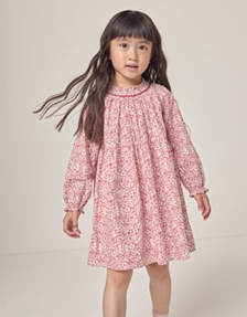 Organic Cotton Petunia Floral Hand Smocked Dress (18mths–6yrs)