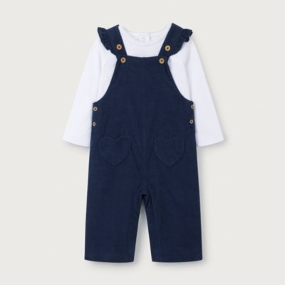 Organic Cotton Petunia Floral Top & Dungarees Set (0–18mths)