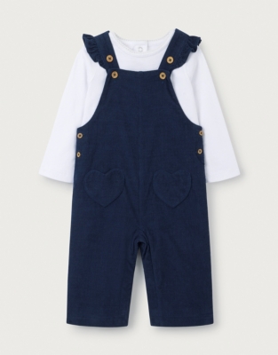 Organic Cotton Petunia Floral Top & Dungarees Set (0–18mths)