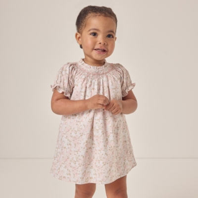 Organic Cotton Petunia Hand Smocked Dress (0–18mths)