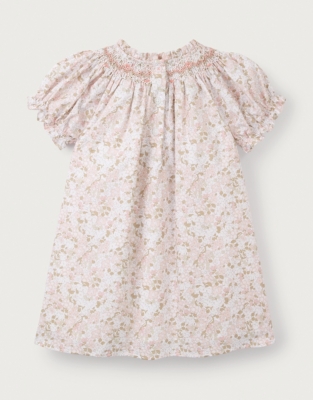 Organic Cotton Petunia Hand Smocked Dress (0–18mths)