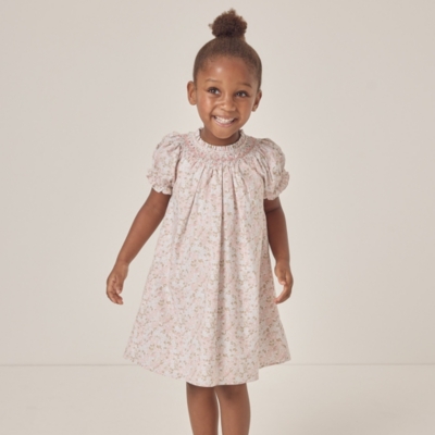 Organic Cotton Petunia Hand Smocked Dress (18mths–6yrs)