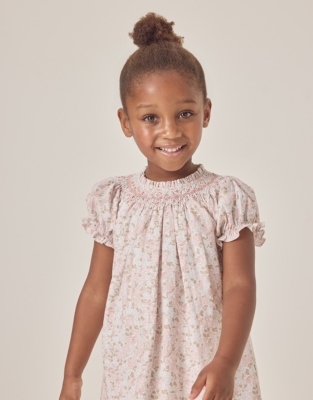 Organic Cotton Petunia Hand Smocked Dress (18mths–6yrs)