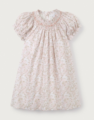 Organic Cotton Petunia Hand Smocked Dress (18mths–6yrs)