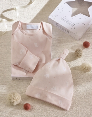 Organic Cotton Pink Elephant New Arrival Gift Set (0–6mths)